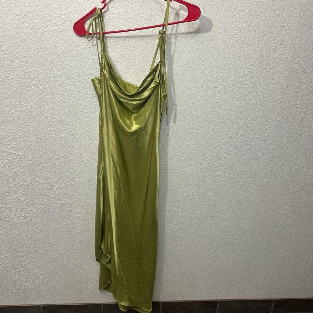 Green wedding guest dress